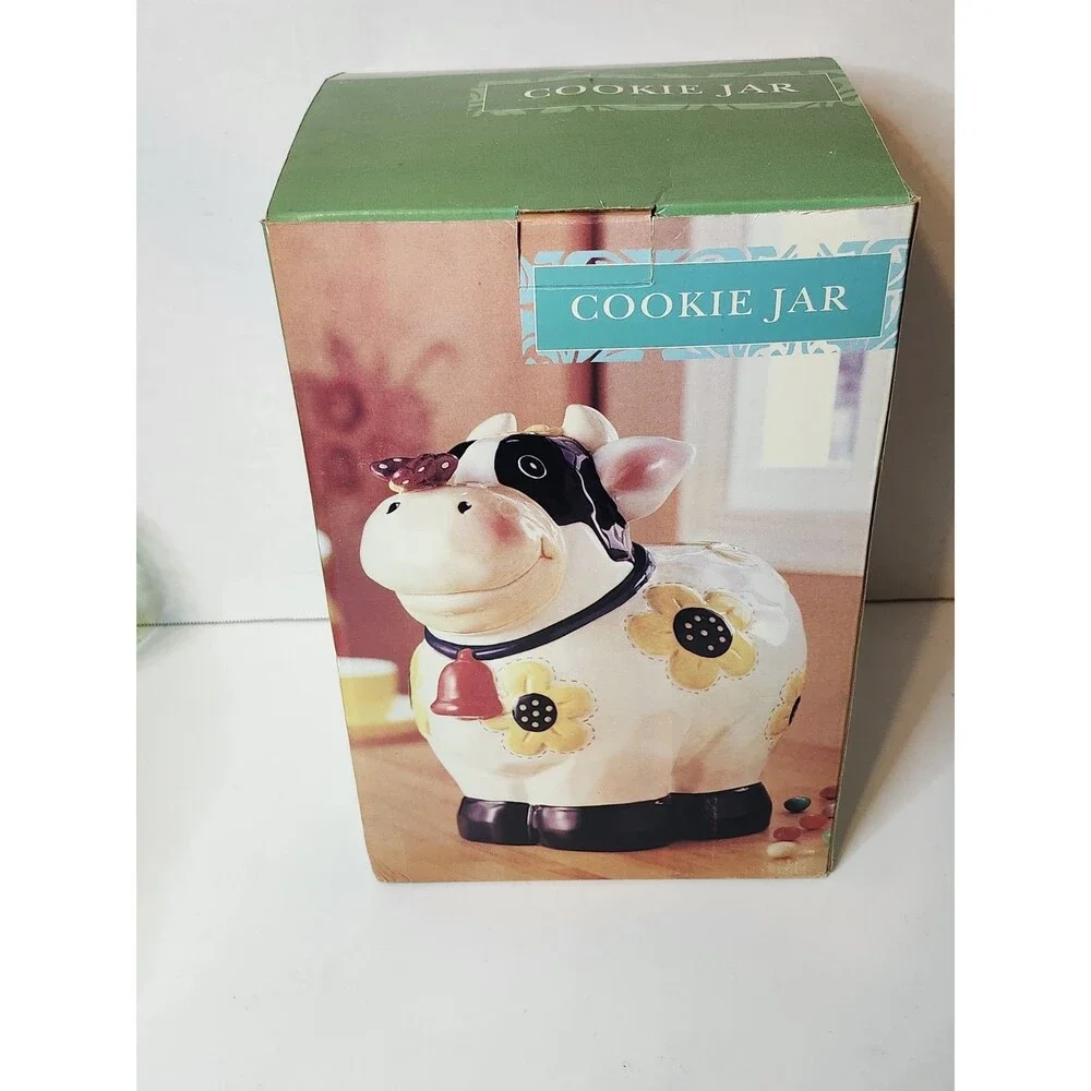 Bico Daisy Cow With Butterfly On Her Nose Cookie Jar